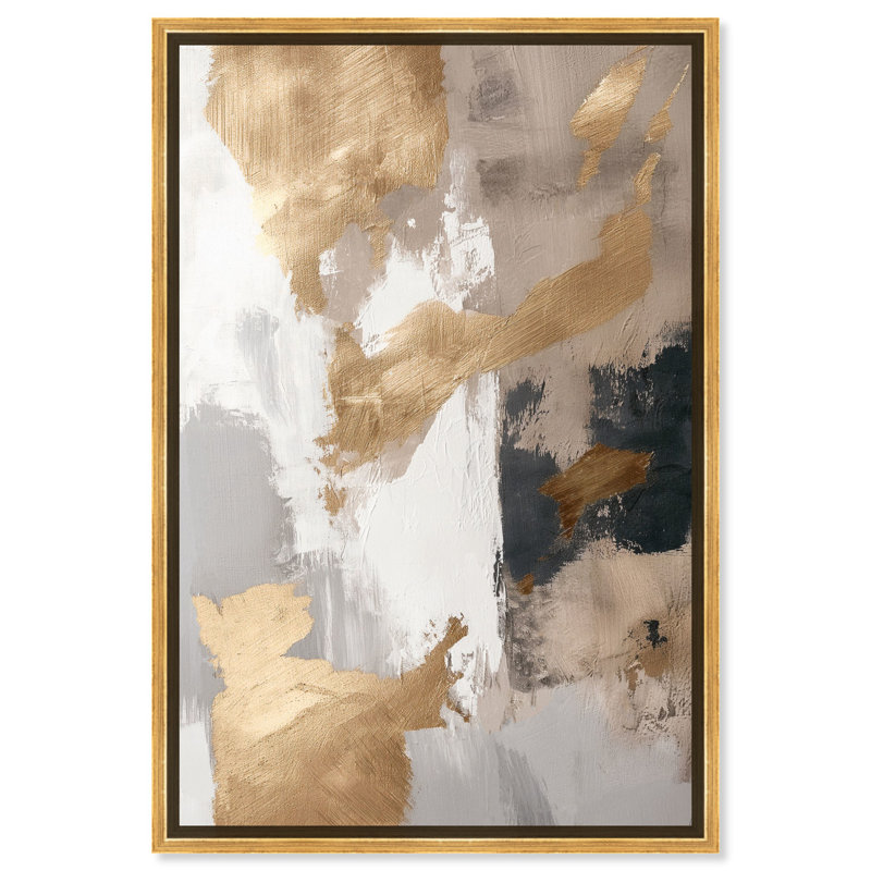 Boosted Canvas Midcentury Abstract par Art Remedy, H 55 po x l 37 po, Cadre noir