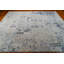 Tapis en laine noué à la main 8 pi x 9 pi 11 po | Tapis de jardin architectural moderne | Tapis transitionnel gris marine | Grand tapis de style fin