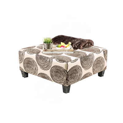 Transitional Style Square Upholstery Ottoman Oversized Design Bun Legs（ONLY ONE OTTOMAN)