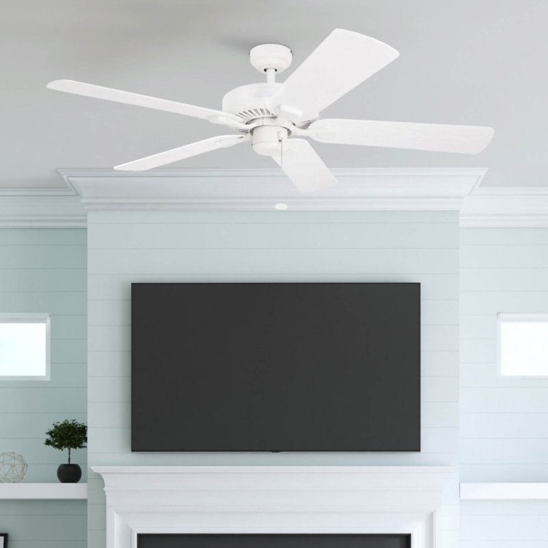 Belmar 52-Inch White Satin Finish Ceiling Fan with 5 Blades