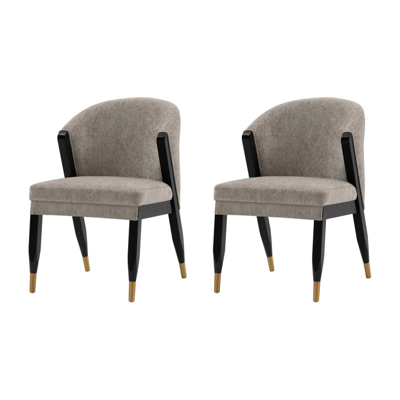 Lepine Chenille Side Chair Dining Chair, 2, Stone