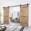 Panelled Wood and Metal Solid Wood Barn Door-86645924-86645914