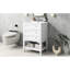 Meuble-lavabo blanc 24 po avec lavabo en bois massif, meuble-lavabo à tiroir et tablette ouverte, lavabo en céramique, poli