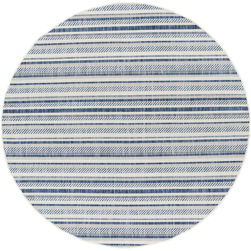 Tapis d'intérieur / extérieur tissé à la machine Bellino, Rond 6 pi 7 po
