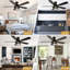 Ventilateur de plafond encastré 52 pales 52 "avec lumières et télécommande, ventilateur d'intérieur et classique réversible 6 vitesses Farmhouse