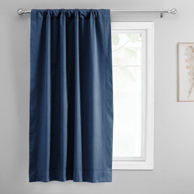 Solid Cotton Room Darkening Tie-Up Window Shade