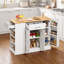 Îlot de cuisine avec rangement, table de cuisine de 107,5 cm de large, comprenant 2 tiroirs et un placard de rangement, idéal pour la salle à manger, blanc.
