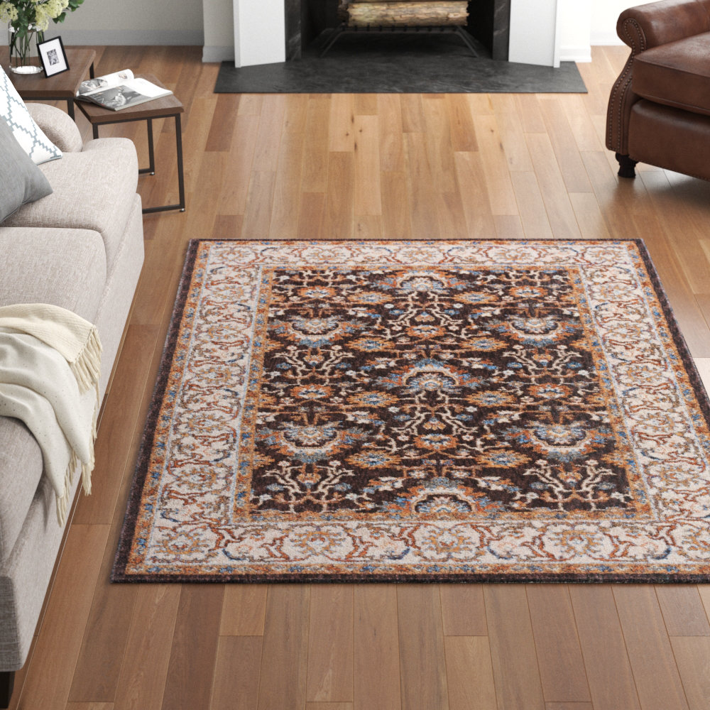 Genessee Brown/Orange Rug Charlton Home® Rug