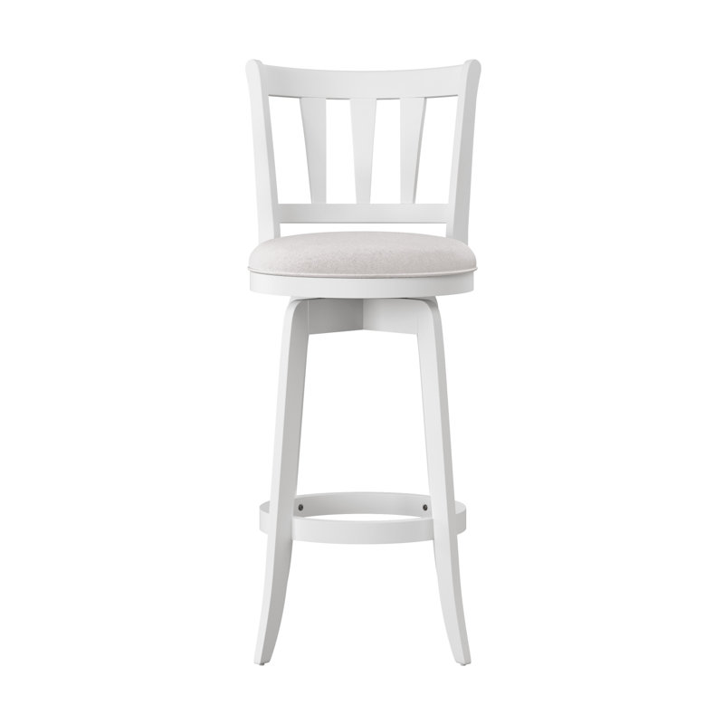 Arisa Swivel Stool, Bar Stool (30" Seat Height), Gray/White