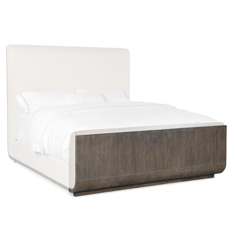 Modern Mood Upholstered Standard Bed, California King, Dark Wood/Mink/Inverness Natural
