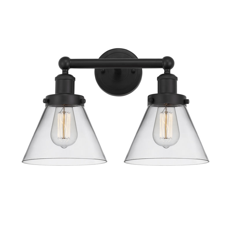 Éclairage pour meuble-lavabo à 2 lumières Artella, Noir mat, Transparent