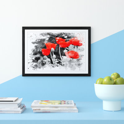 Red Poppy Field Flowers - Wall Art