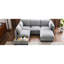 Canapé modulaire gris avec table basse mobile et fonctionnelle - Gadget décoratif élégant, touche moderne-1134650906