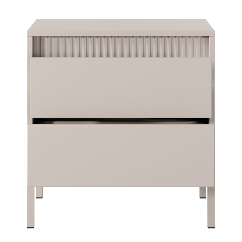 53 cm W Bedside Table, Beige
