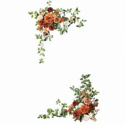 Panneau de bienvenue, fleurs, décoration florale de mariage, 2 pièces de décorations d'arche artificielle, arrangement de verdure, réception de chevalet de jardin, entrée extérieure, panneau non inclus
