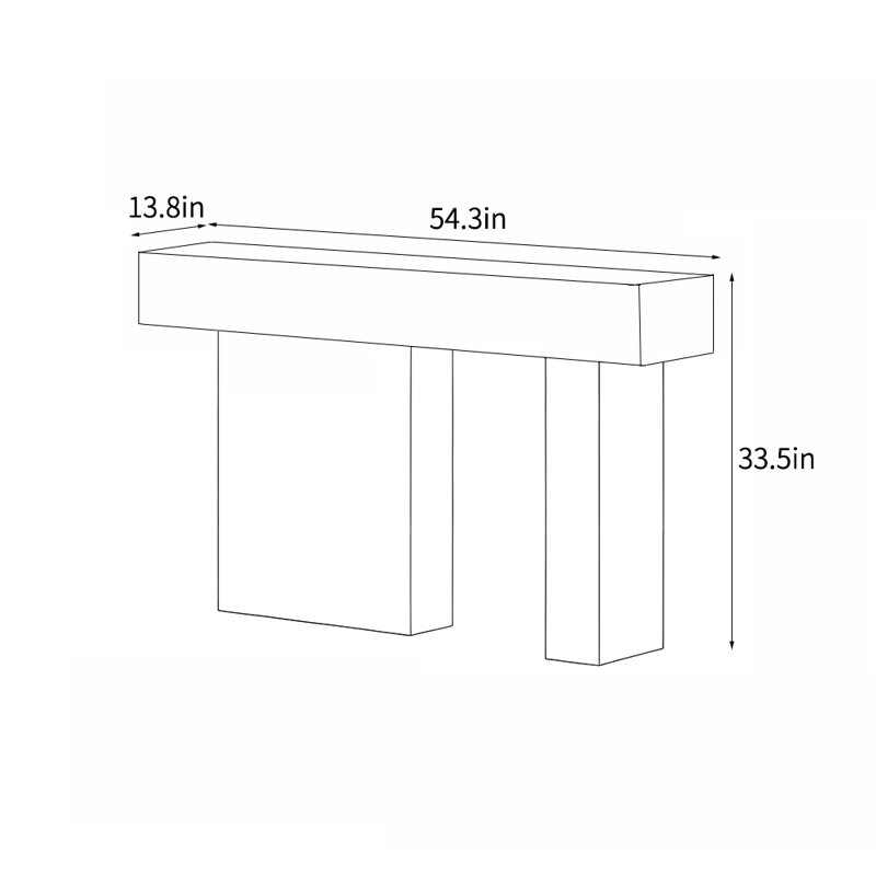 Console légère et luxueuse., H 33,5 po x l 54,3 po x P 13,8 po, Blanc, Doré