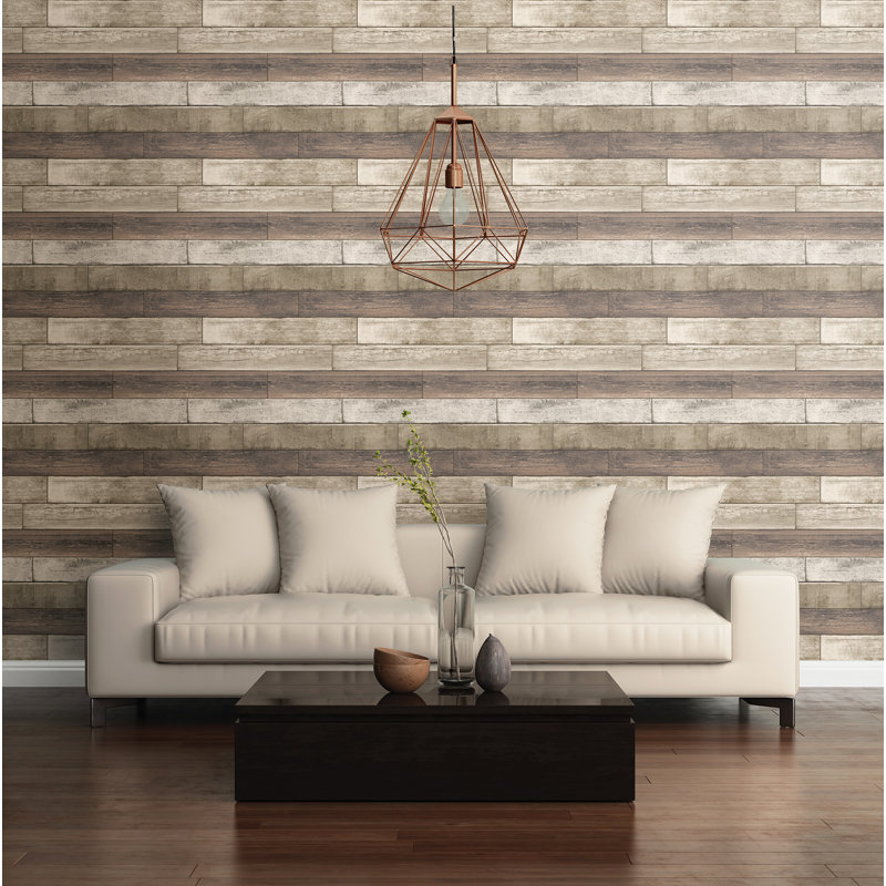  Papier peint 2 pi x 20,5 po Weathered Plank, Rouille