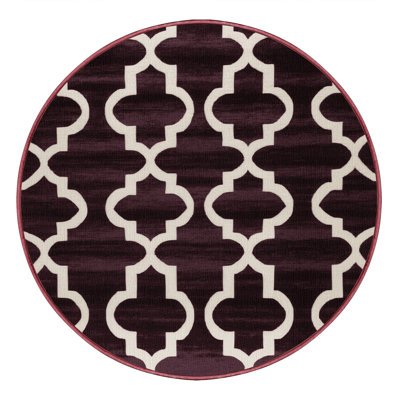 Machine Washable Trellis Brown Area Rug