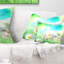 Coussin lombaire à motif floral chamomiles sur fond abstrait