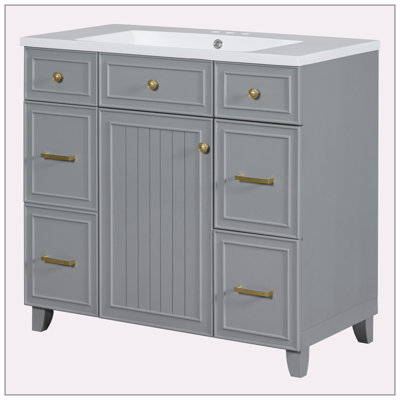 Adar 36'' Single Bathroom Vanity with Resin Top