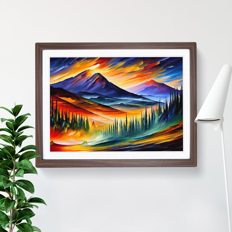 Mountain View Vol.6 Abstract - Framed Print, 46cm H x 64cm W x 2cm D, Walnut Framed