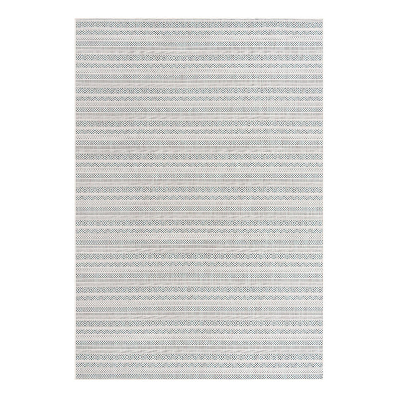 Tapis bleu sarcelle intérieur / extérieur Hewitt, Rectangle 7 pi x 10 pi