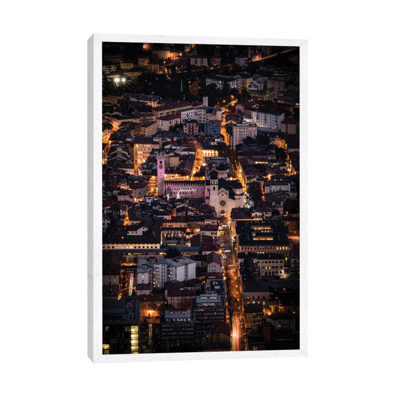 Trento, Trentino-Alto Adige, Italy by Enzo Romano - Print on Canvas, 66.04cm H x 45.72cm W x 3.81cm D, White Framed