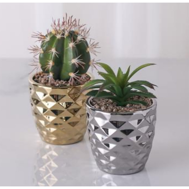 15cm Faux Plant in Ceramic Pot