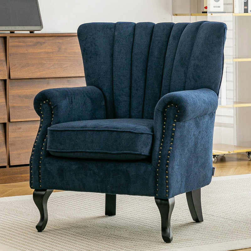 Upholstered Armchair, Blue