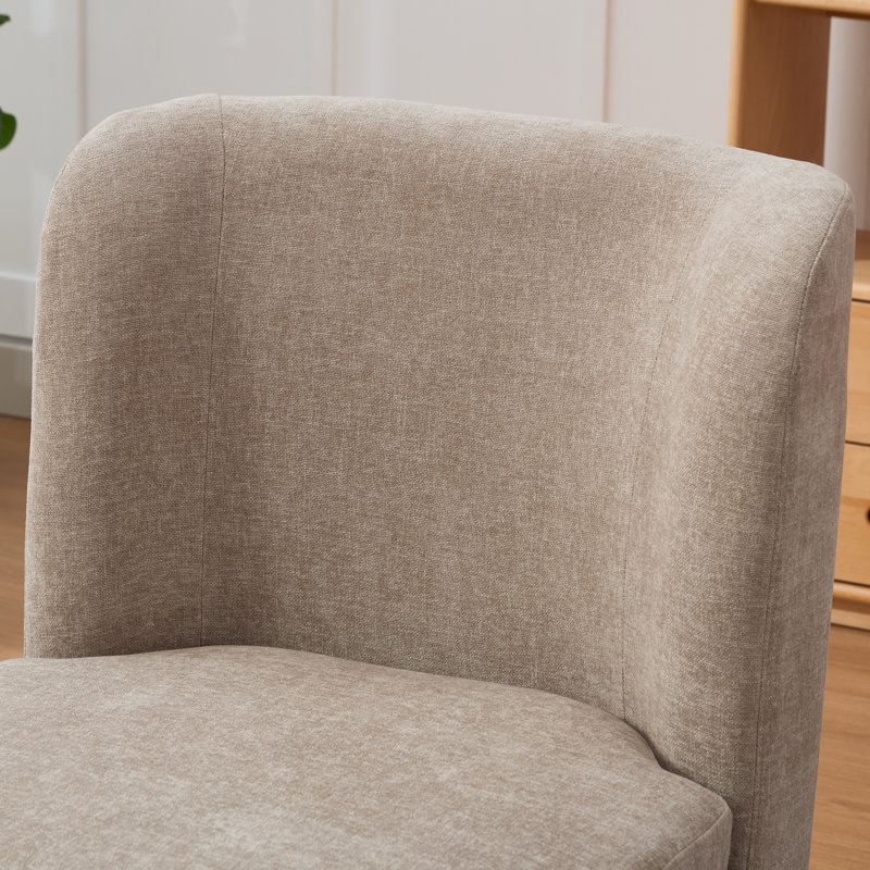 Fauteuil de chambre rembourré pivotant, Chenille taupe