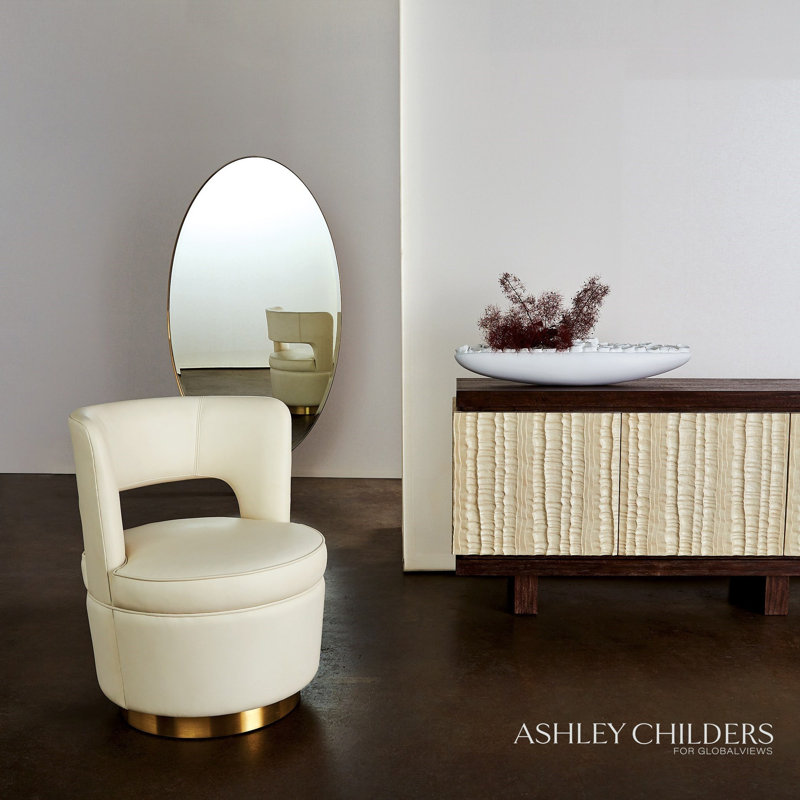 Stella Swivel Chair-Milk Leather