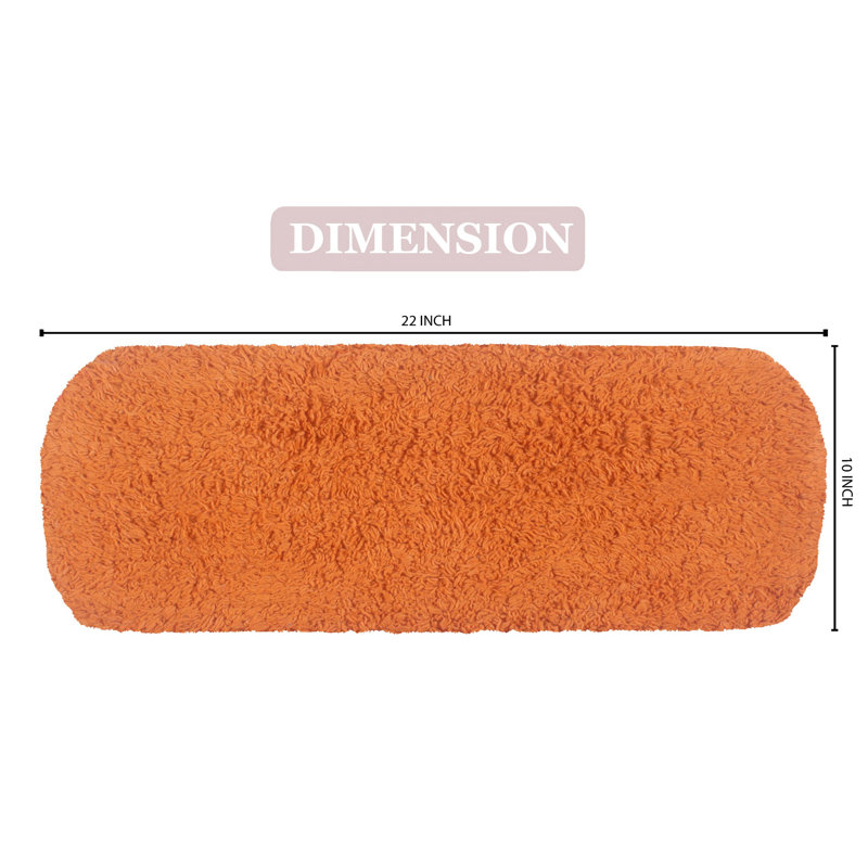 Tapis touffeté 100% coton Bublitz, très doux et lavable à la machine 10 po x 22 po, Terracotta