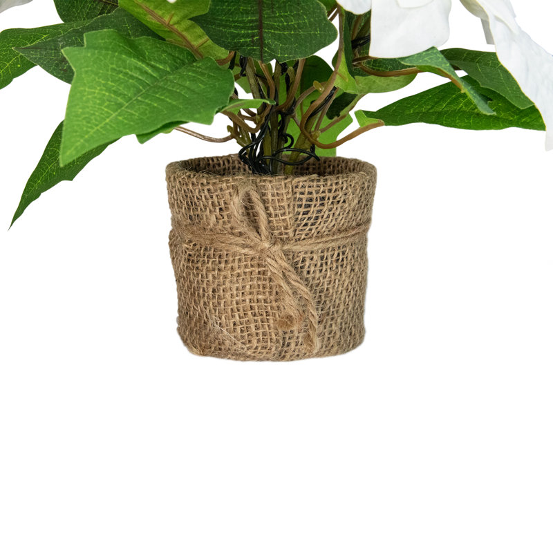 Plante artificielle blanche en pot 11,75 po à DEL - lumières claires