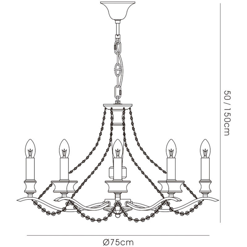 Valley 8 - Light Candle Style Chandelier, Polished Chrome
