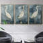 «Simple Egret I», ensemble de 3 toiles encadrées-97706354-97706355