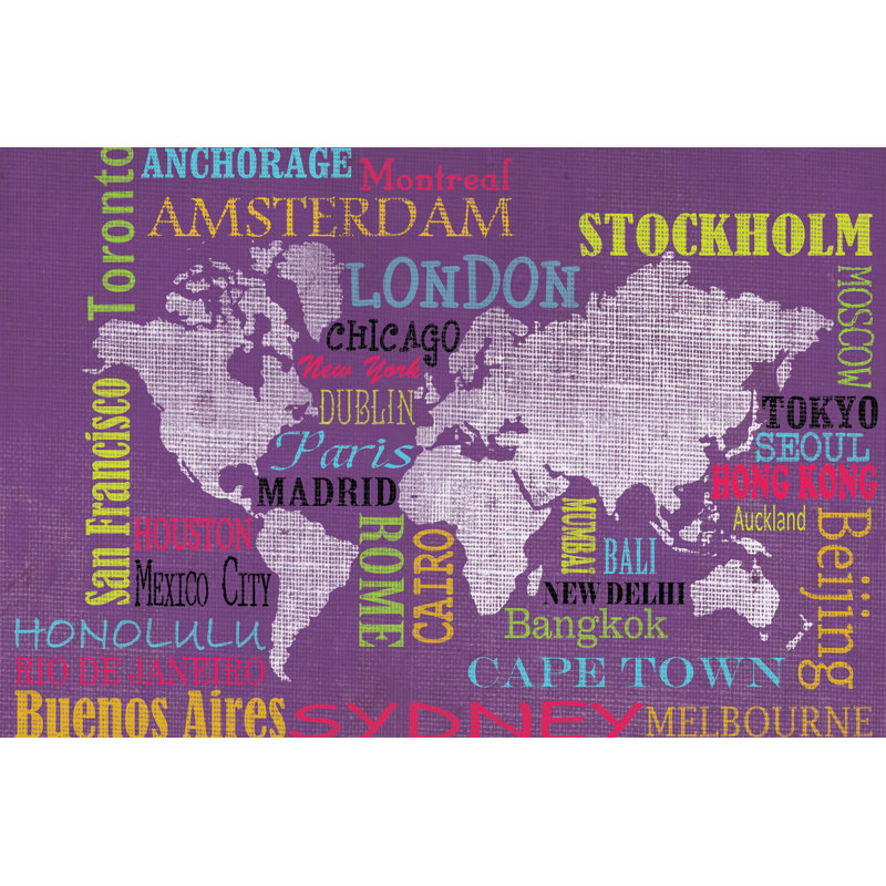 Travel The World 2 - Wrapped Canvas Art Prints, 30cm H x 46cm W x 3.8cm D