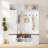 3-in-1 Hall Tree With 6 Hooks, Bench, Left Cabinet With Adjustable Shelves And Open Compartments-1432791718