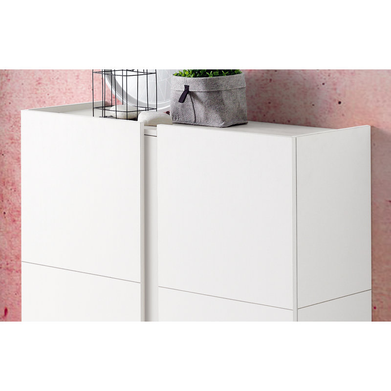 18 Pair Shoe Storage Cabinet, White