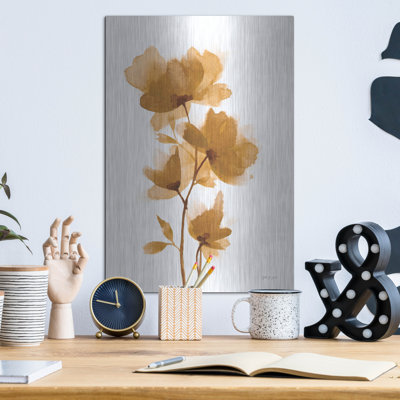 Art mural en métal Golden Blooms 1 'par Yvette St. Amant