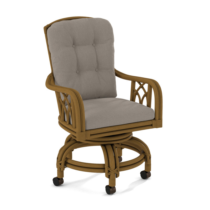 Edgewater Castered Arm Chair, Greystone, Stone Crypton Performance; 0884-83