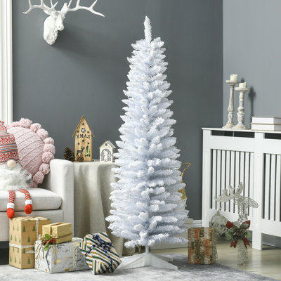 Arbre de Noël artificiel 5 pi, arbre de Noël mince avec 294 branches réalistes et support en plastique