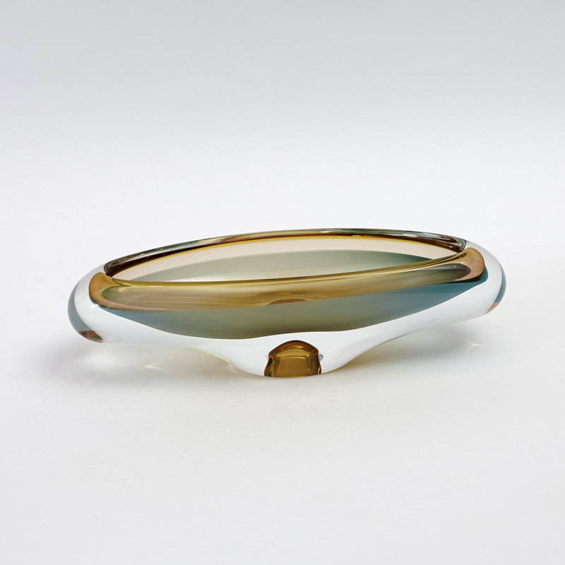 Canoe Bowl-Pistachio Bubble Amber