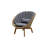 Peacock Solid Wood Patio Dining Armchair with Cushion-56178190-56109776