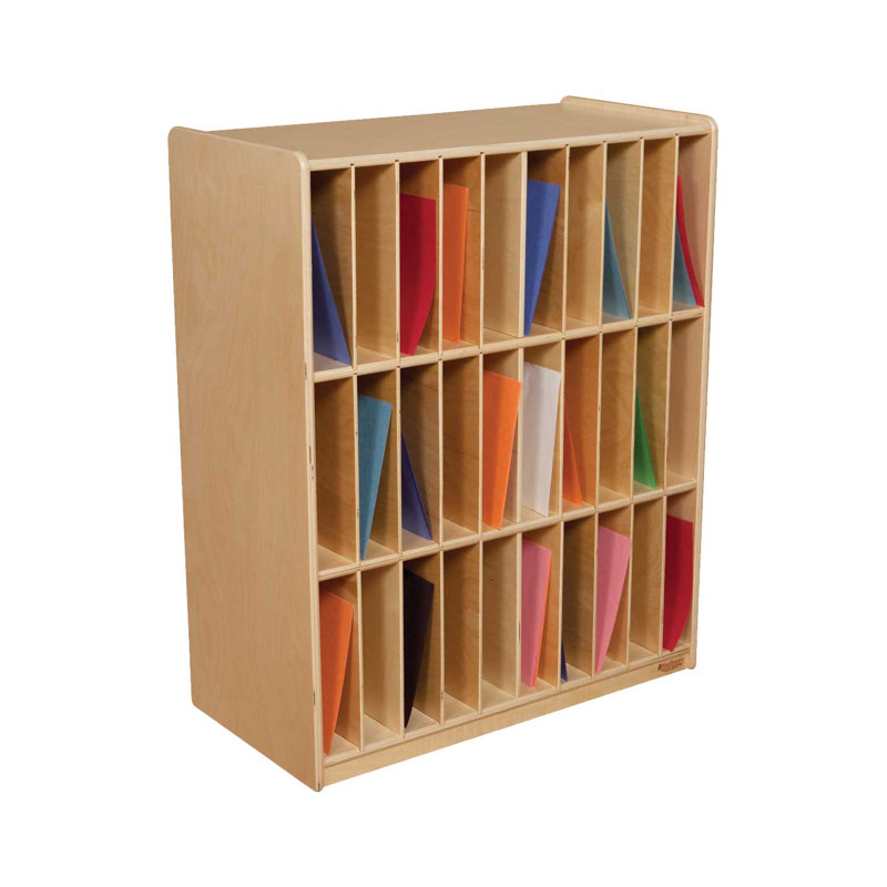 Natural Plywood 30-Slot Portfolio Storage Center