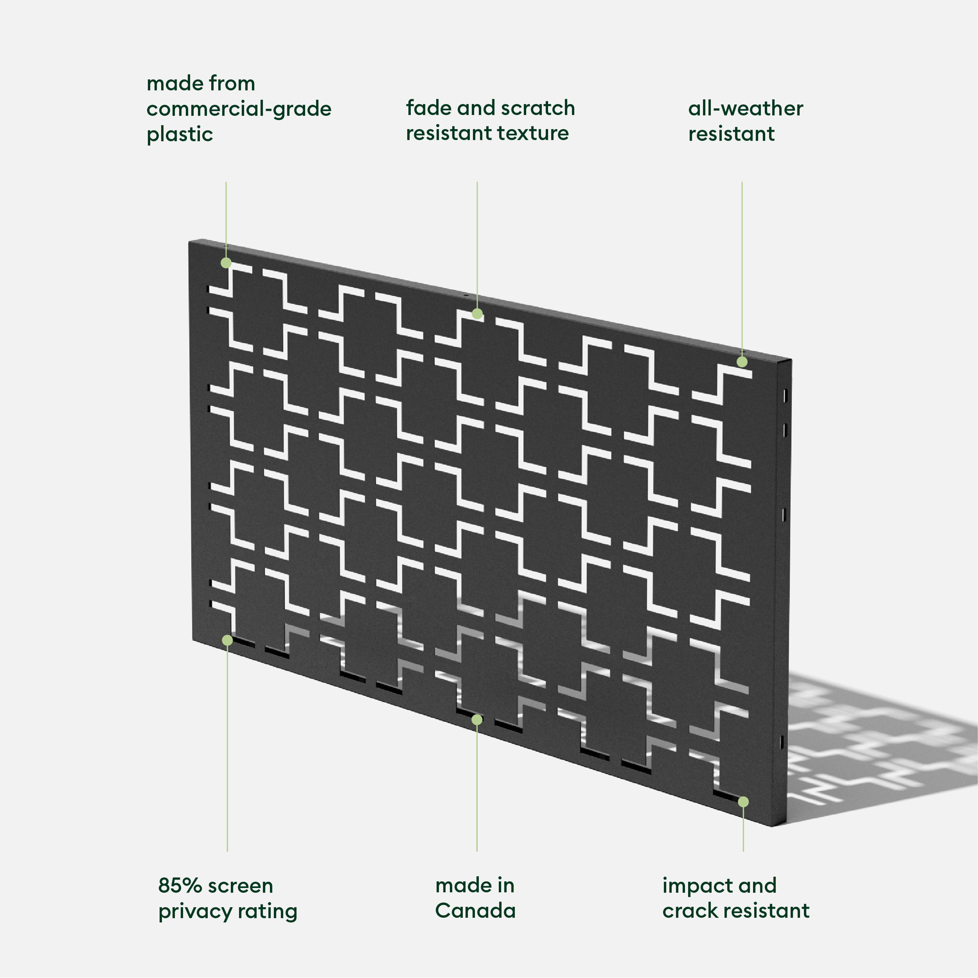 Screen Series Quadra Plastic Black Screen Panel