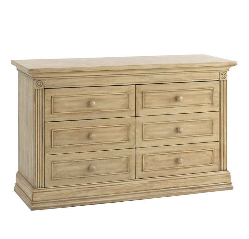 Commode double 6 tiroirs Montana, Bois flotté