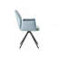 Fauteuil en cuir clair avec finition bleue et noire avec pivot