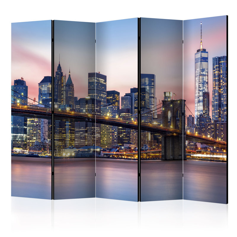 Clignancourt Solid Wood Folding Room Divider, 5