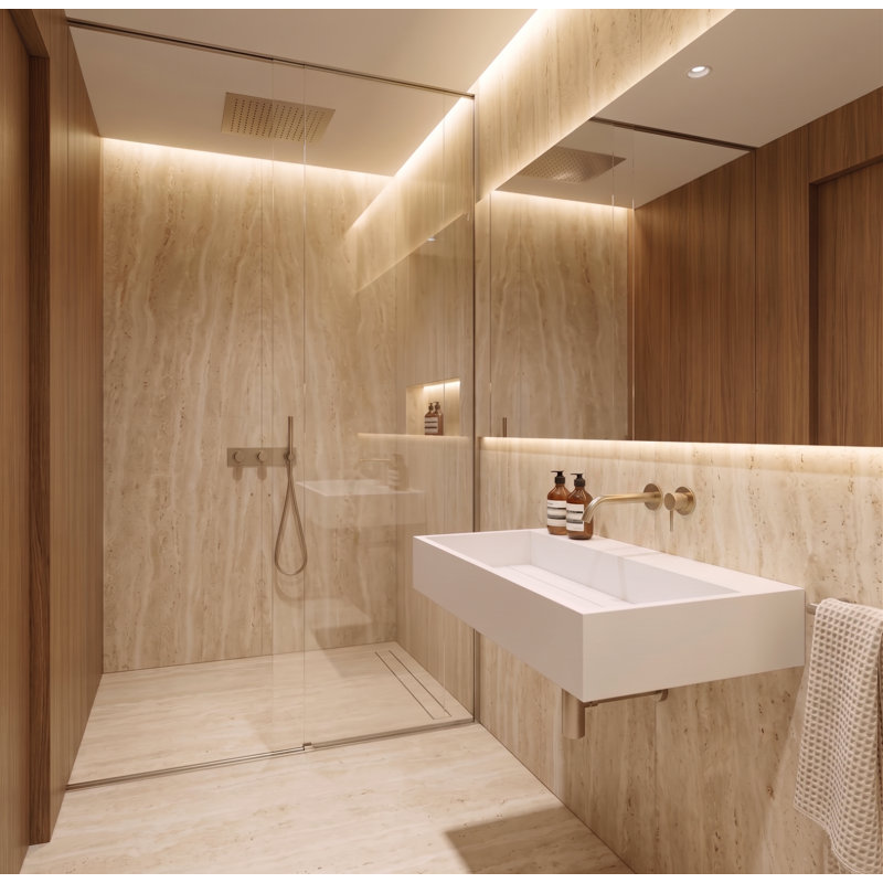 Lavabo de salle de bain mural à surface flottante avec drain dissimulé 24 po Juniper - Blanc