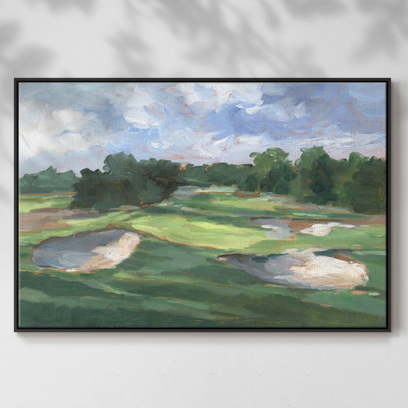 Golf Course Study III, reproduction d'art sur toile, H 17 po x l 25 po x P 2 po, Noir